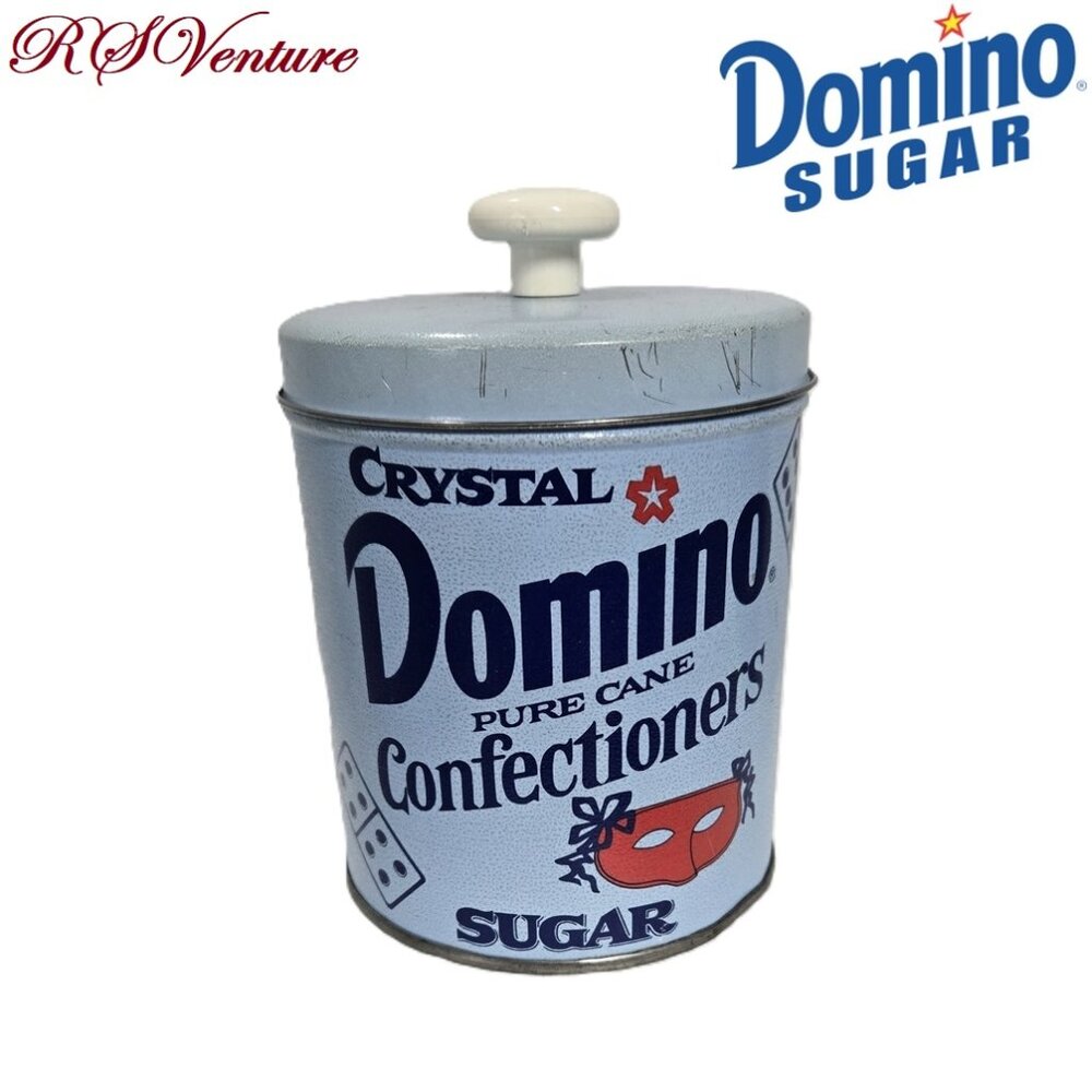 Vintage Domino Tin Canister
